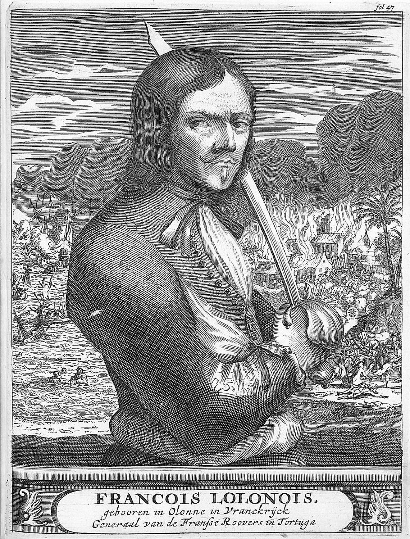 François l'Olonnais from "De Americaensche Zeerovers". 