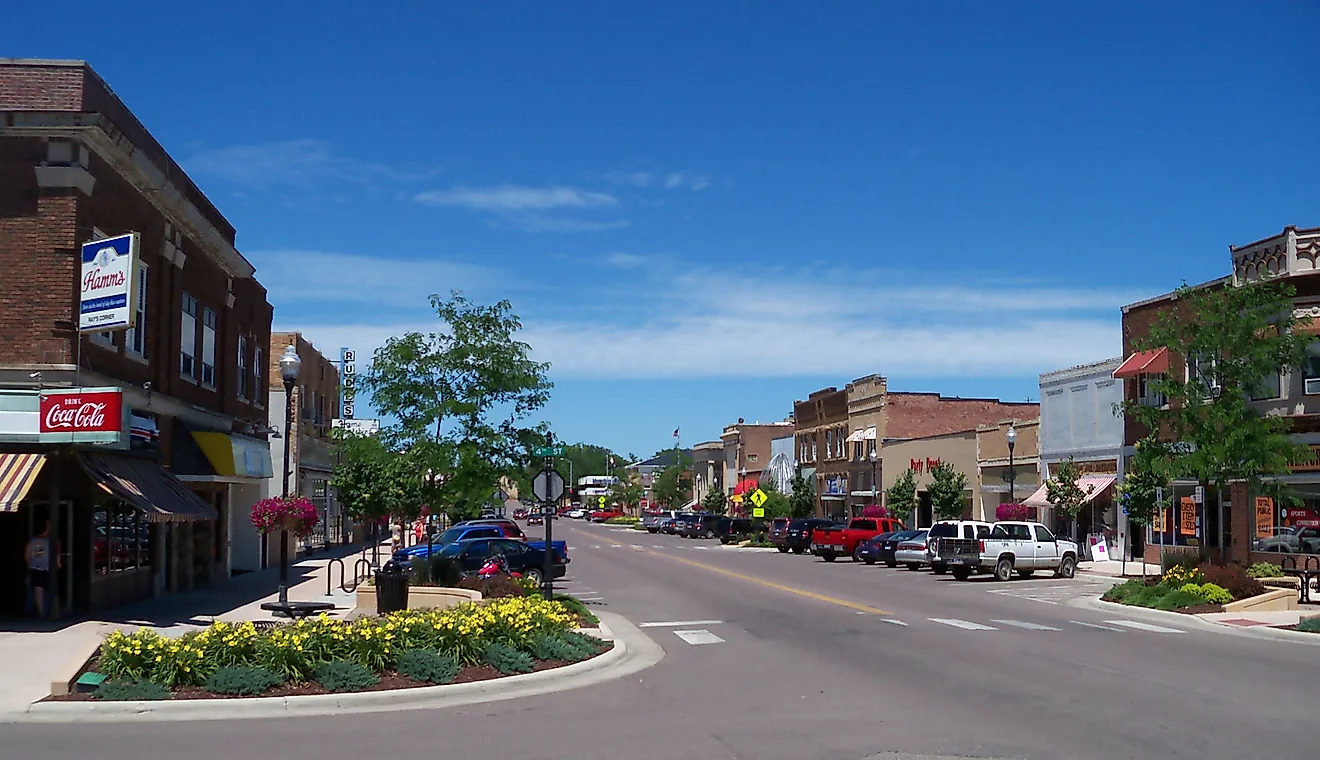 Main Street in Brookings, South Dakota. Image credit: Jon Platek via Wikimedia Commons. 