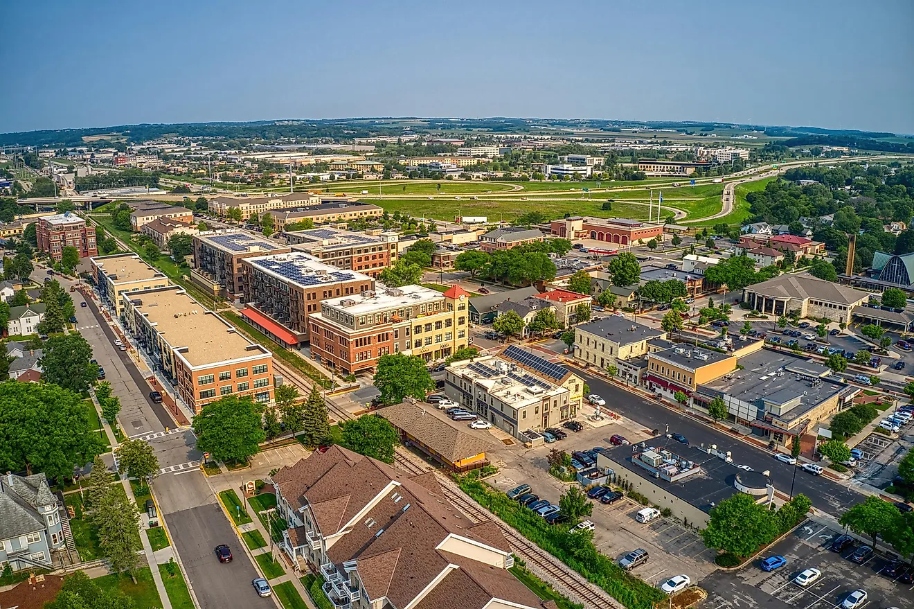 Aerial view of Middleton, Wisconsin.