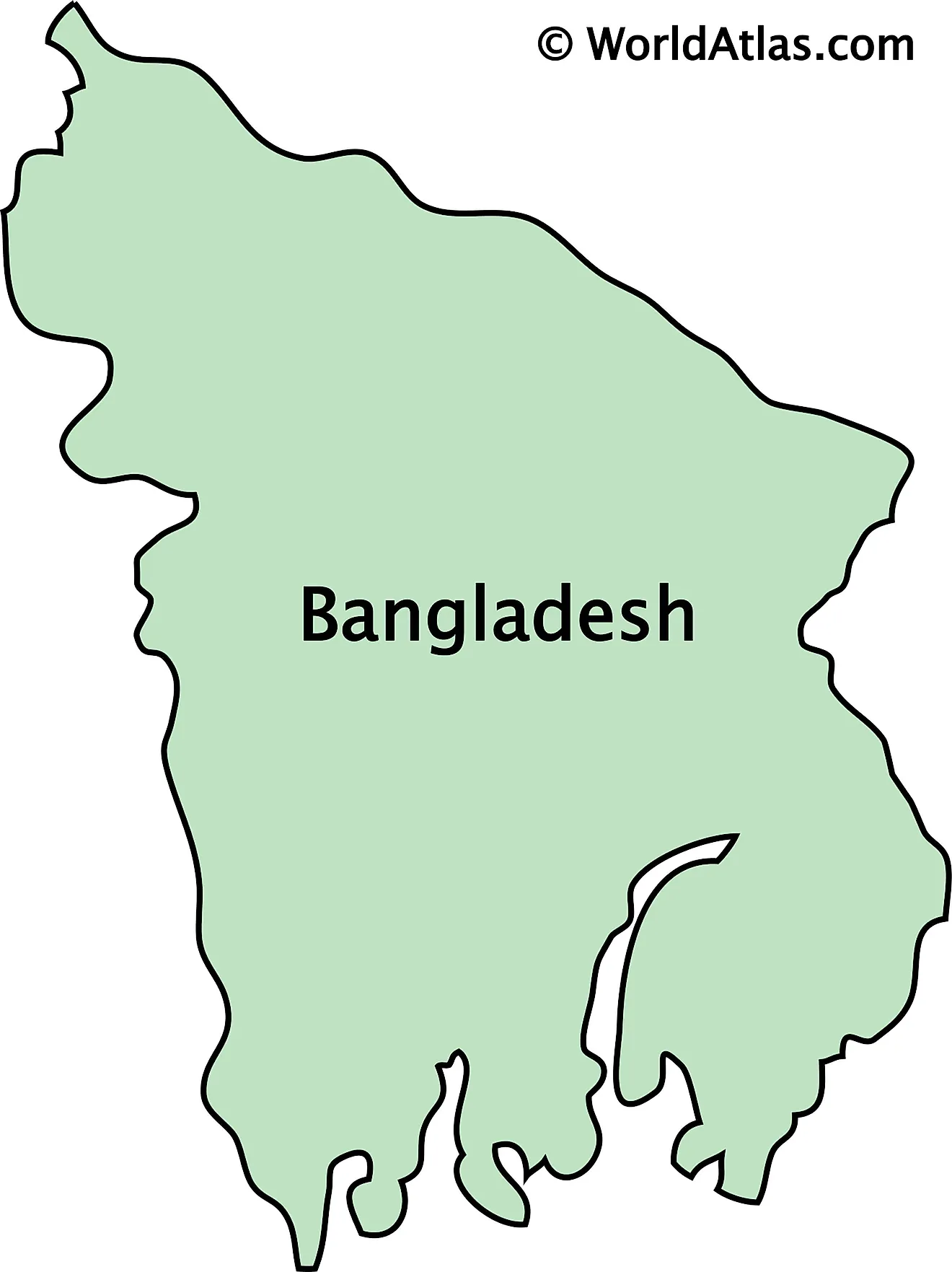 Mapa de contorno de Bangladesh