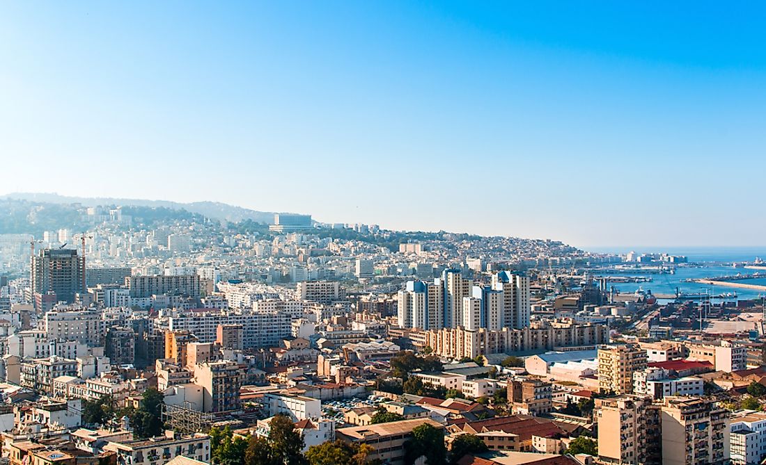 Coastline of Algiers along the Mediterranean Sea.