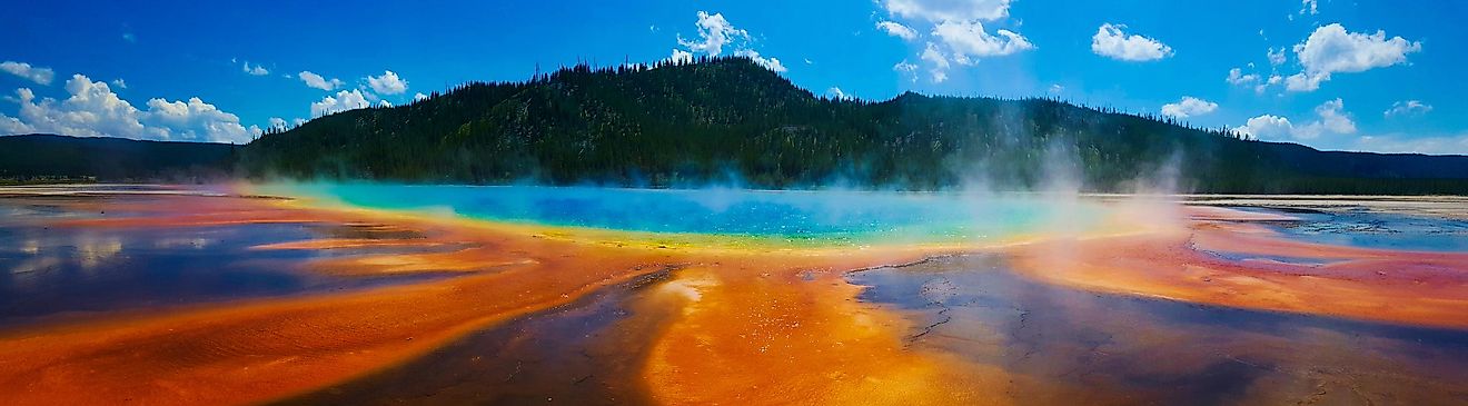 Grand Prismatic panoramic in Yellowstone National Park