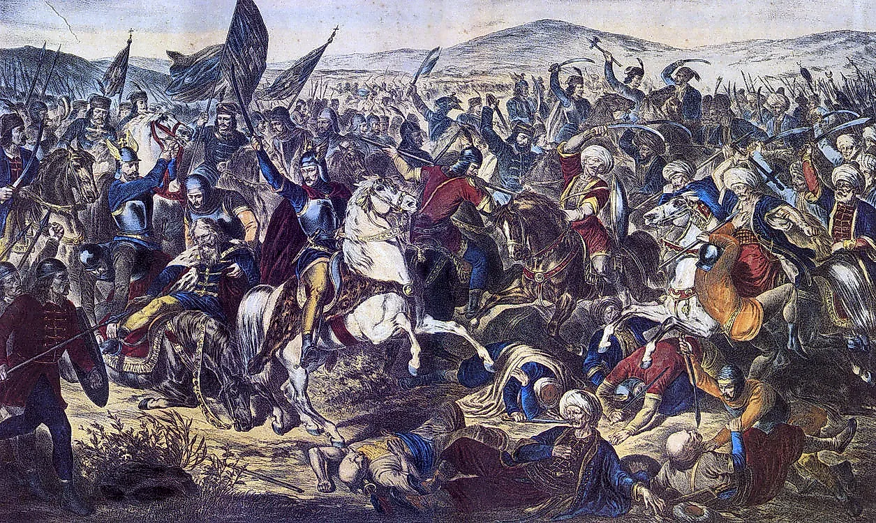 Painting of the Battle of Kosovo. Illustration by Adam Stefanovi.