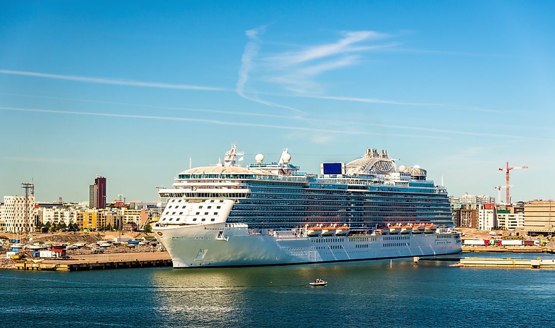 A cruise ship in the Port of Helsinki. 