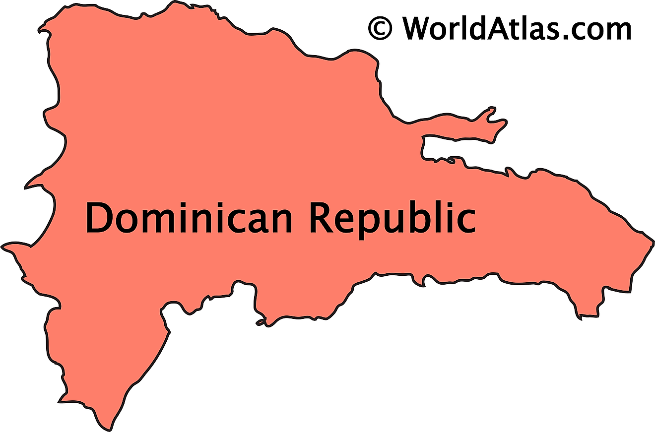 Mapa de contorno de la República Dominicana