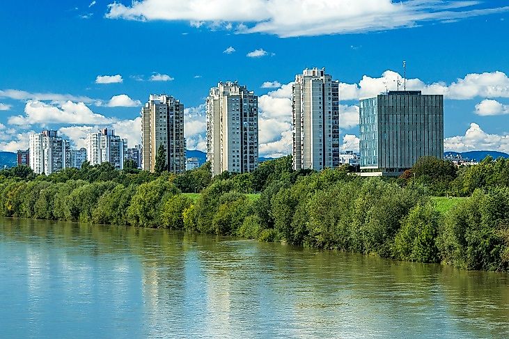 The Sava River in Zagreb.