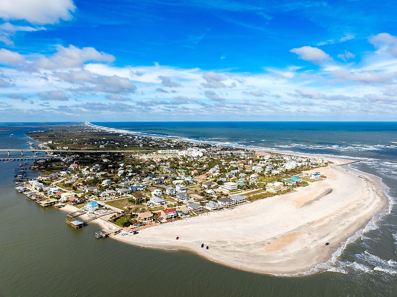 Aerial view of Vilano Beach, Florida.