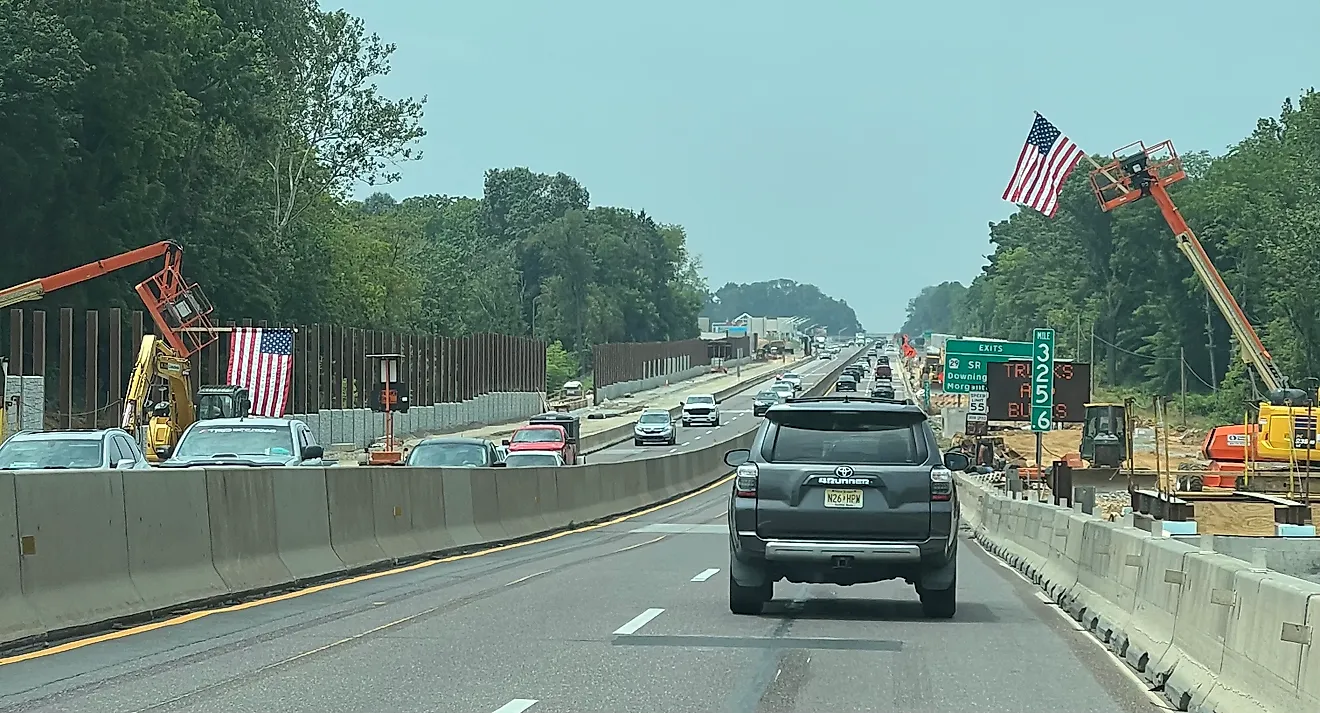 A photo of PA Turnpike reconstruction/widening work in Chester County