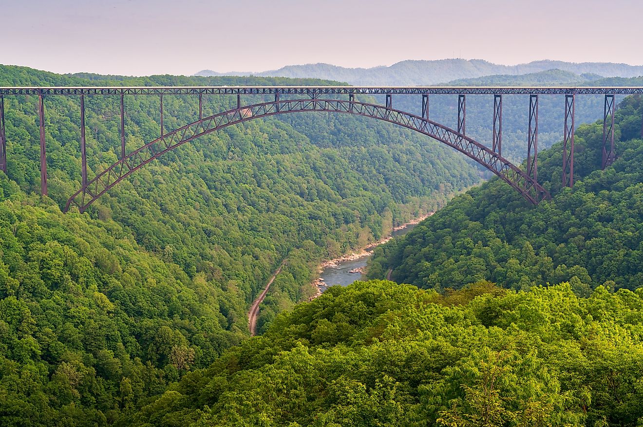  The New River Gorge Bridge in Fayetteville, West Virginia.
