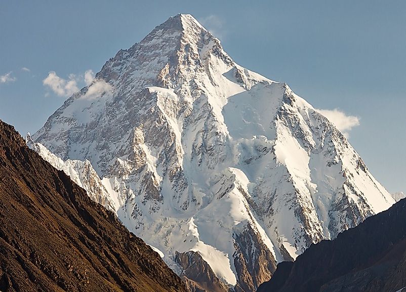K2, as seen from the Pakistani side of the Karakorum Range.