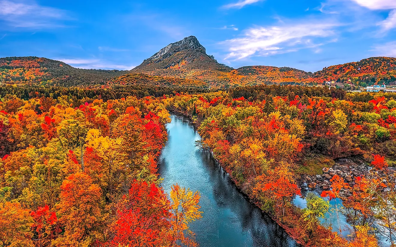 A photo of a New England fall foliage.