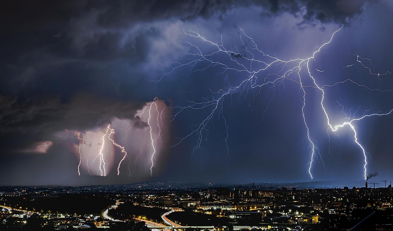 Thunderstorm over Oslo, Norway.