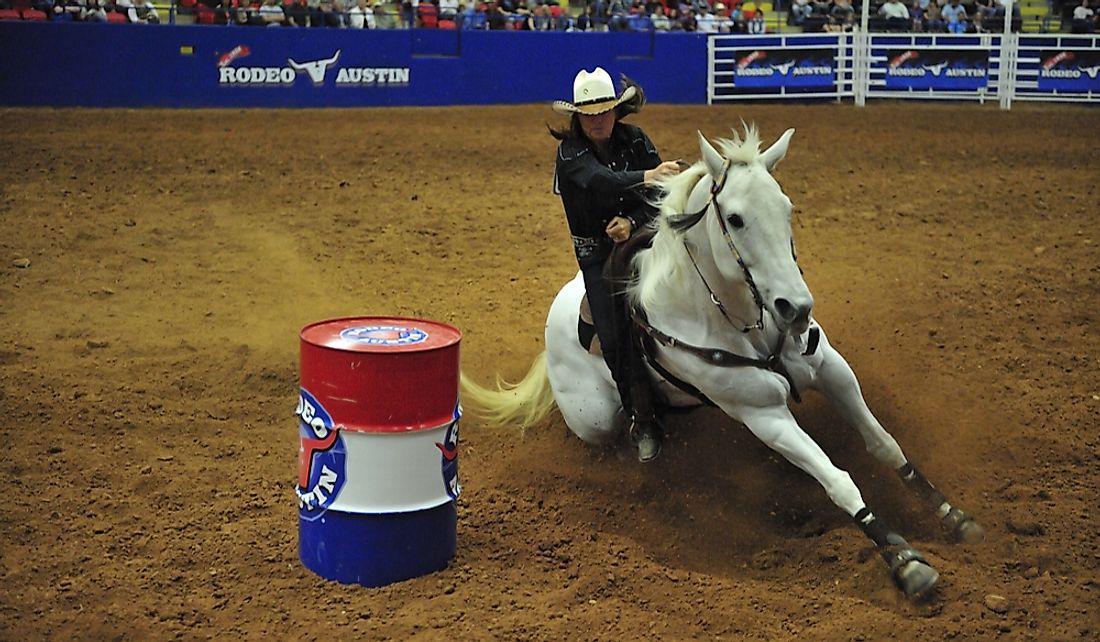 Barrel racing event at Rodeo Austin in Austin, Texas. Editorial credit: T photography / Shutterstock.com