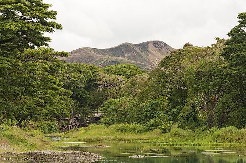 Makarakomburu is surrounded by an abundance of equatorial greenery on Guadalcanal in the Solomon Islands.
