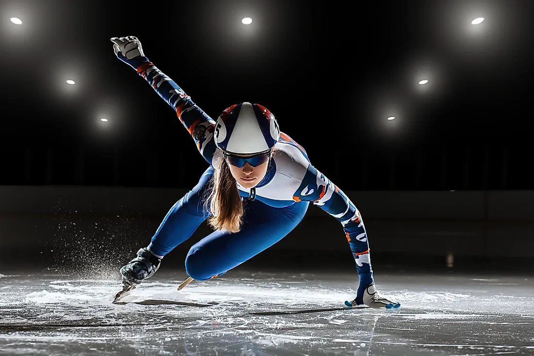 Strategies and not speed determines the winner in short-track skating. 