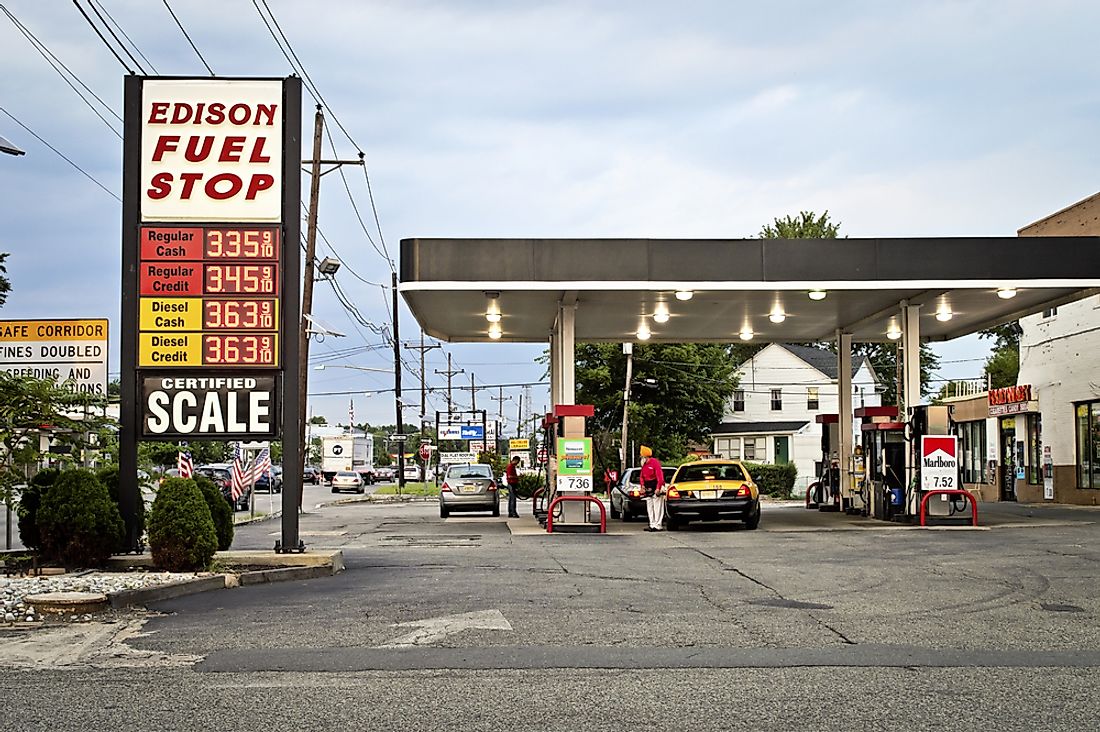 A gas station in Edison, New Jersey. Editorial credit: Andrew F. Kazmierski / Shutterstock.com. 