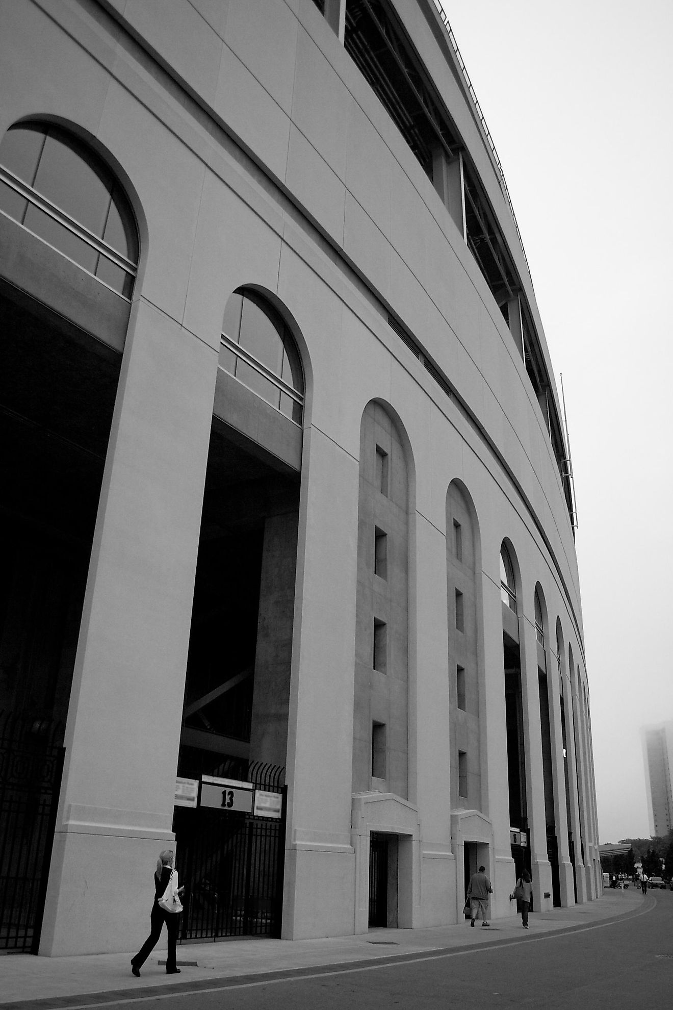 The large scale of Columbus's massive Ohio Stadium is seen in this photo.