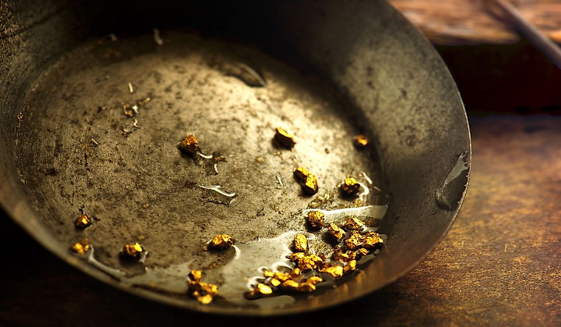 The discovery of gold led to a gold rush in many areas of the world.