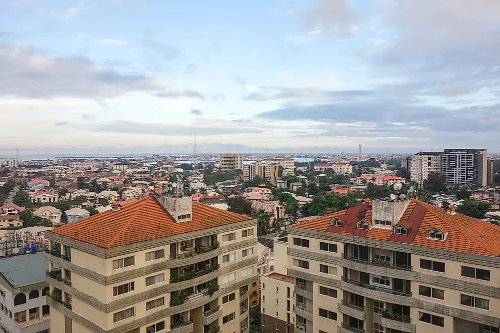 Lagos, the capital of Nigeria and one of the largest cities in the world by population.