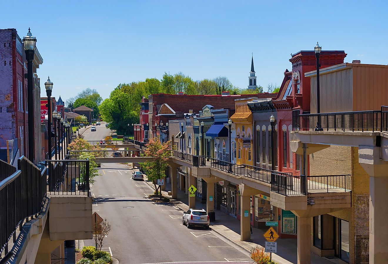 Overlooking the historic district of Morristown,Tennessee.