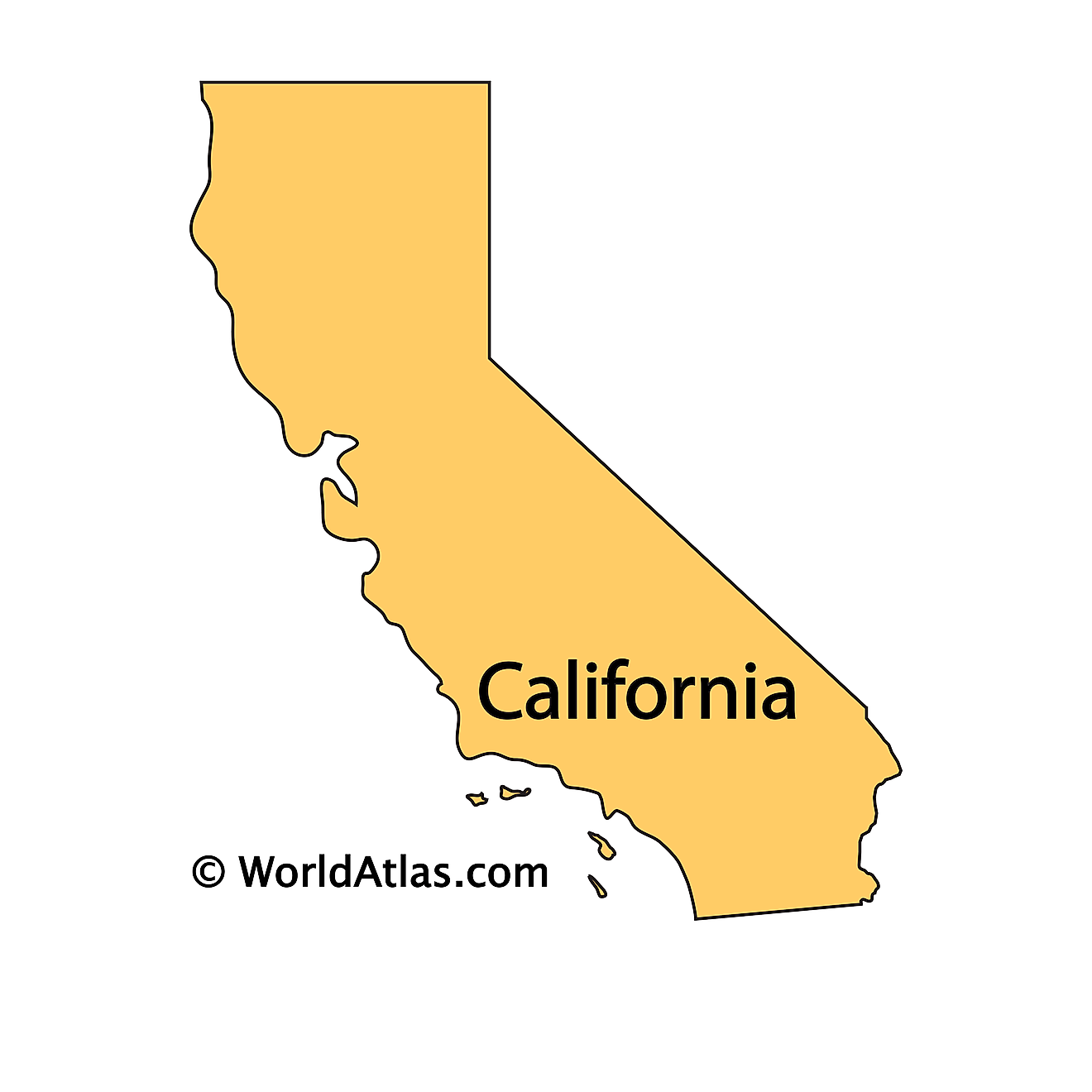 Outline Map of California