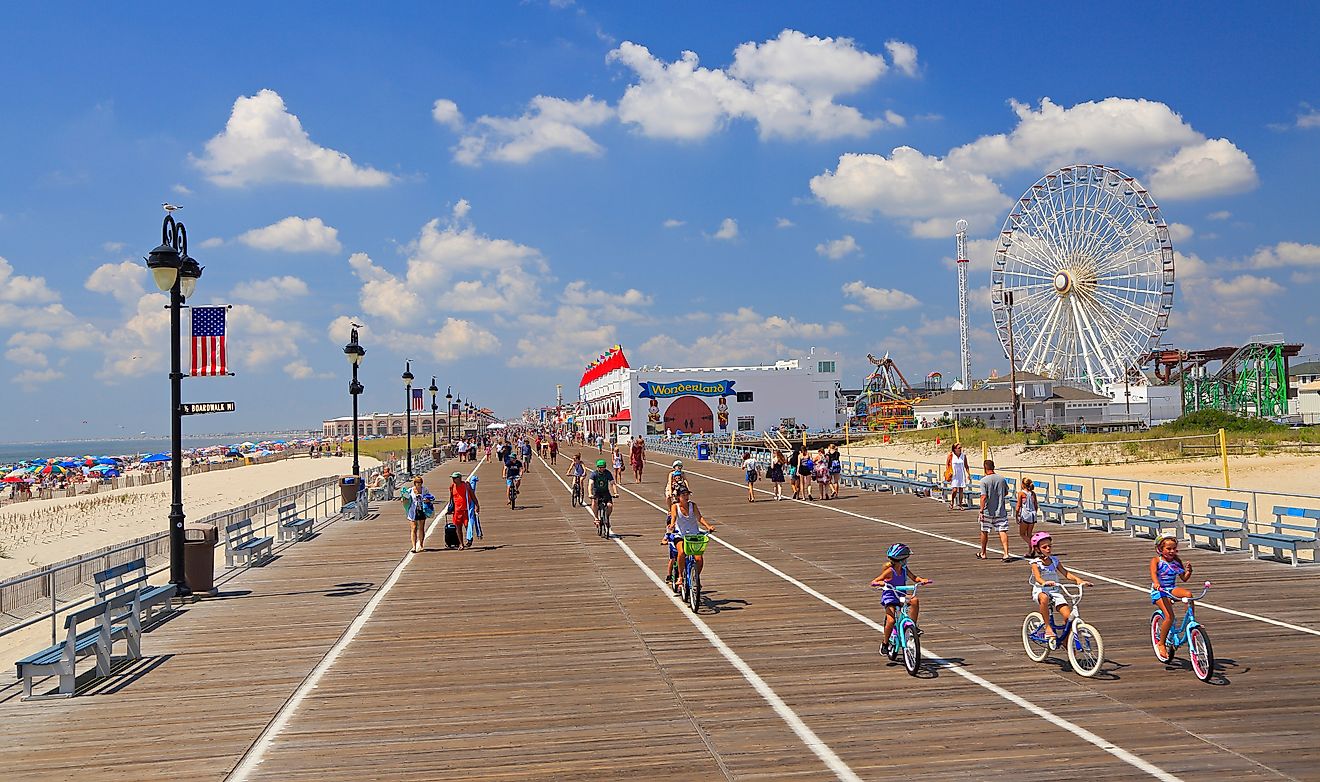 A busy day at the boardwalk in Ocean City, New Jersey