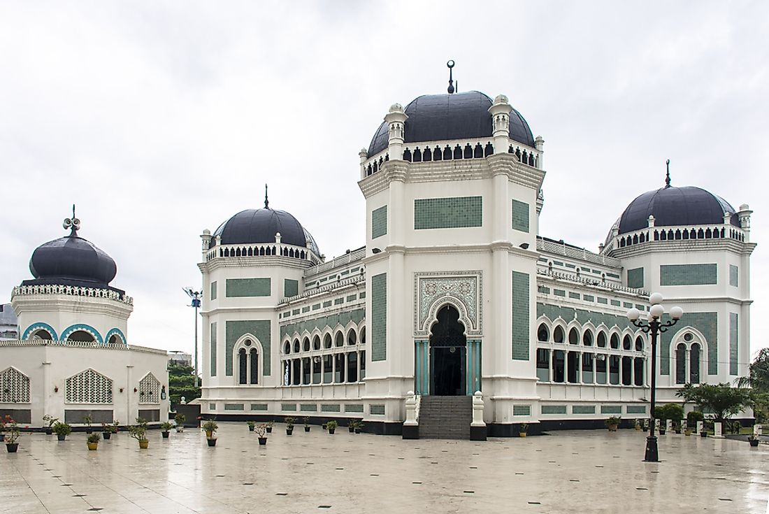 The Great Mosque of North Sumatra, Indonesia. 