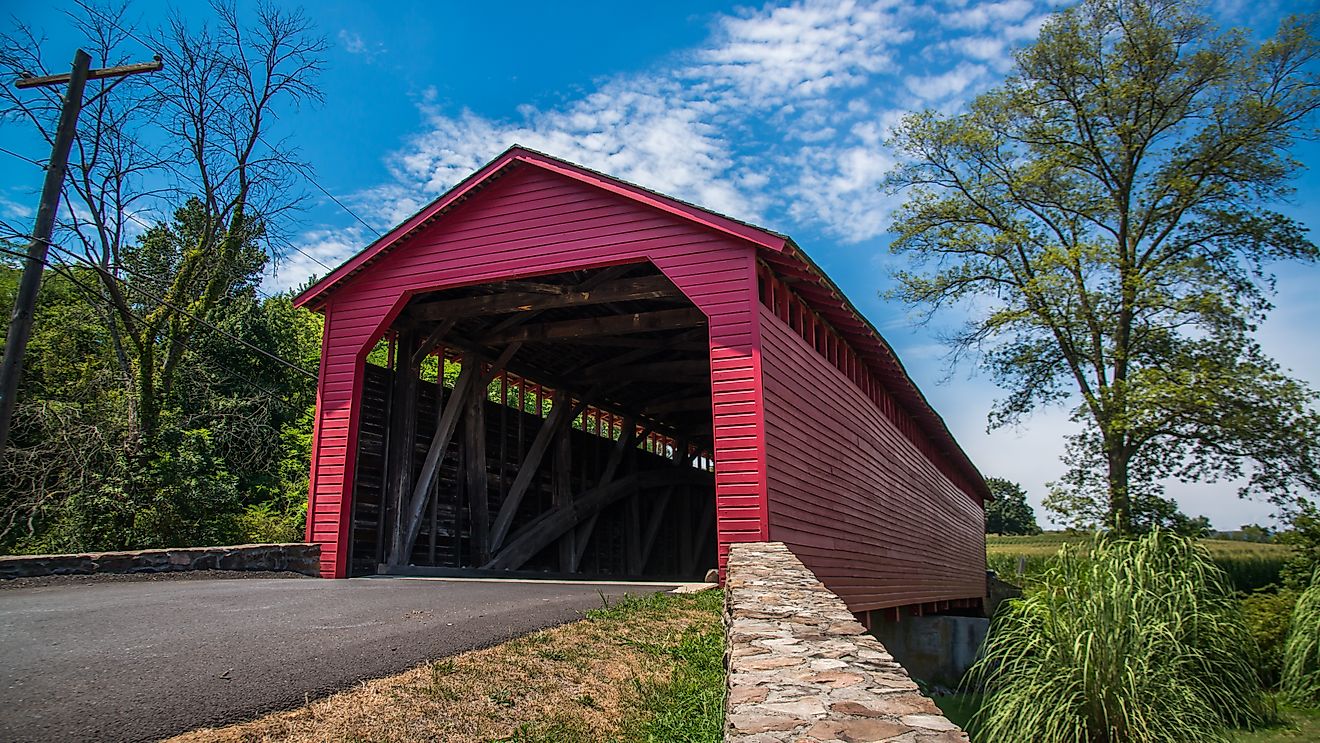 Utica Covered Bridge in Thurmont, Maryland, USA 