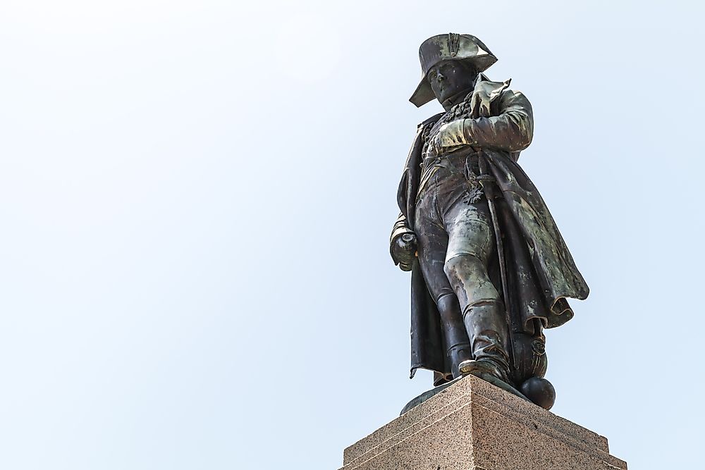 Commemorative statue of Napoleon Bonaparte in Ajaccio, Corsica. Editorial credit: Evannovostro / Shutterstock.com