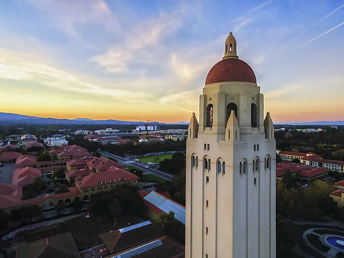 The tower of Stanford University.