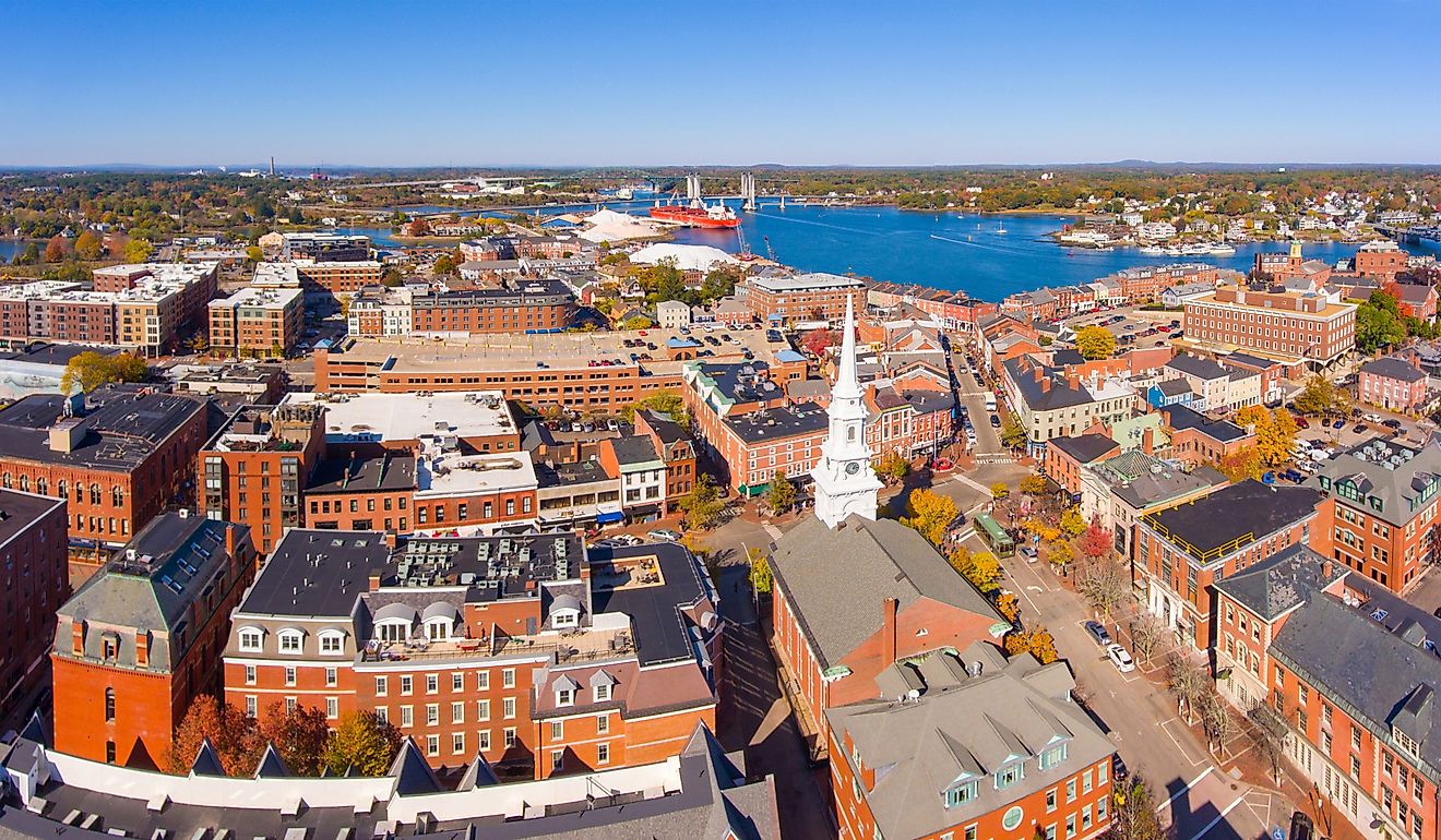 The beautiful townscape of Portsmouth, New Hampshire.
