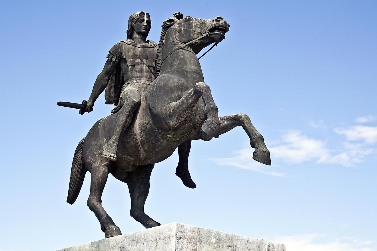Statue of Alexander the Great riding into battle