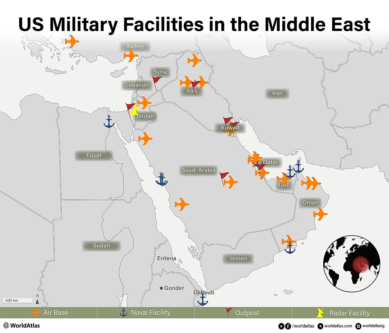 a map of US military bases in the middle east