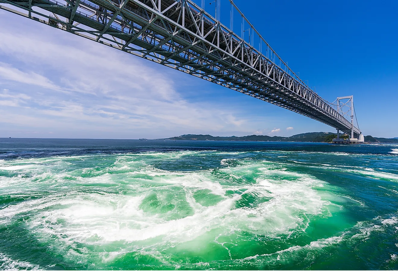 Naruto Whirlpool in the Naruto Strait, Japan.