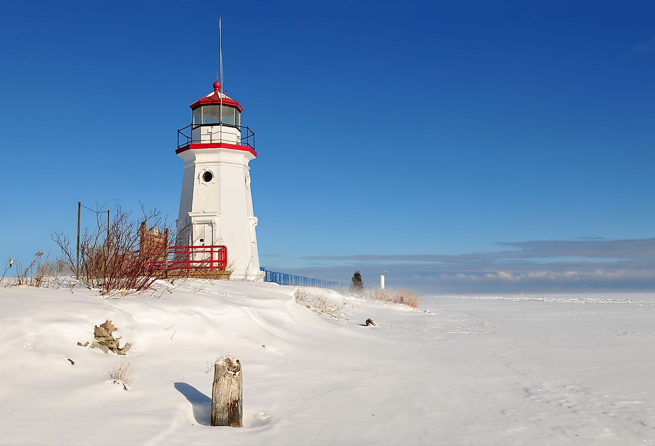 Cheboygan Crib Light is a light that marks the west pier head of the mouth of the Cheboygan River into Lake Huron in Cheboygan