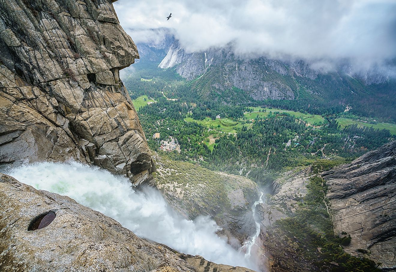 Yosemite Falls in the Yosemite Valley.