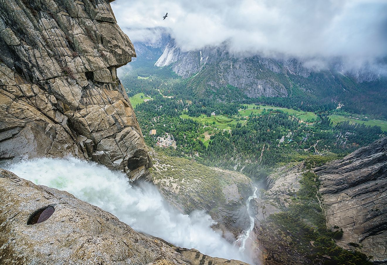 Yosemite Falls in the Yosemite Valley.