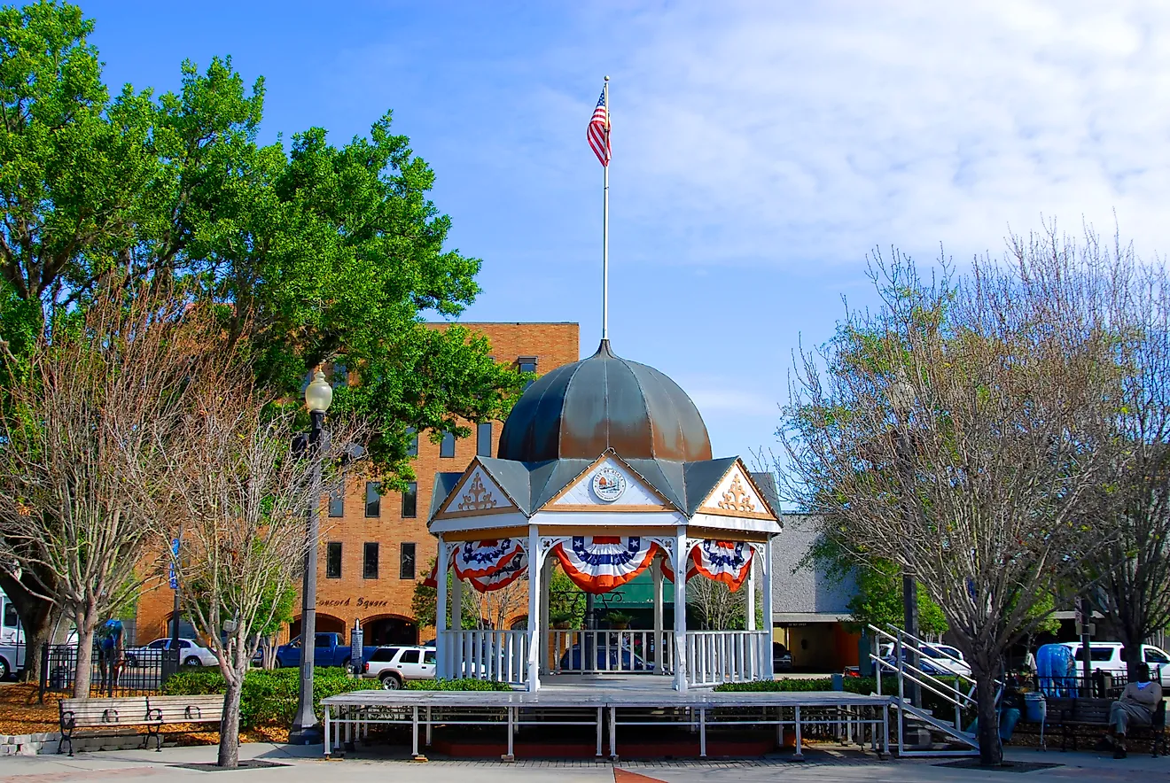 The gazebo in Ocala, Florida is, like many charming small towns, the core of the small town community. Editorial credit: Dennis MacDonald / Shutterstock.com
