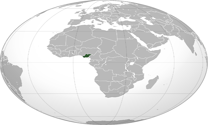 The Republic of Biafra (shaded in green) that once existed.