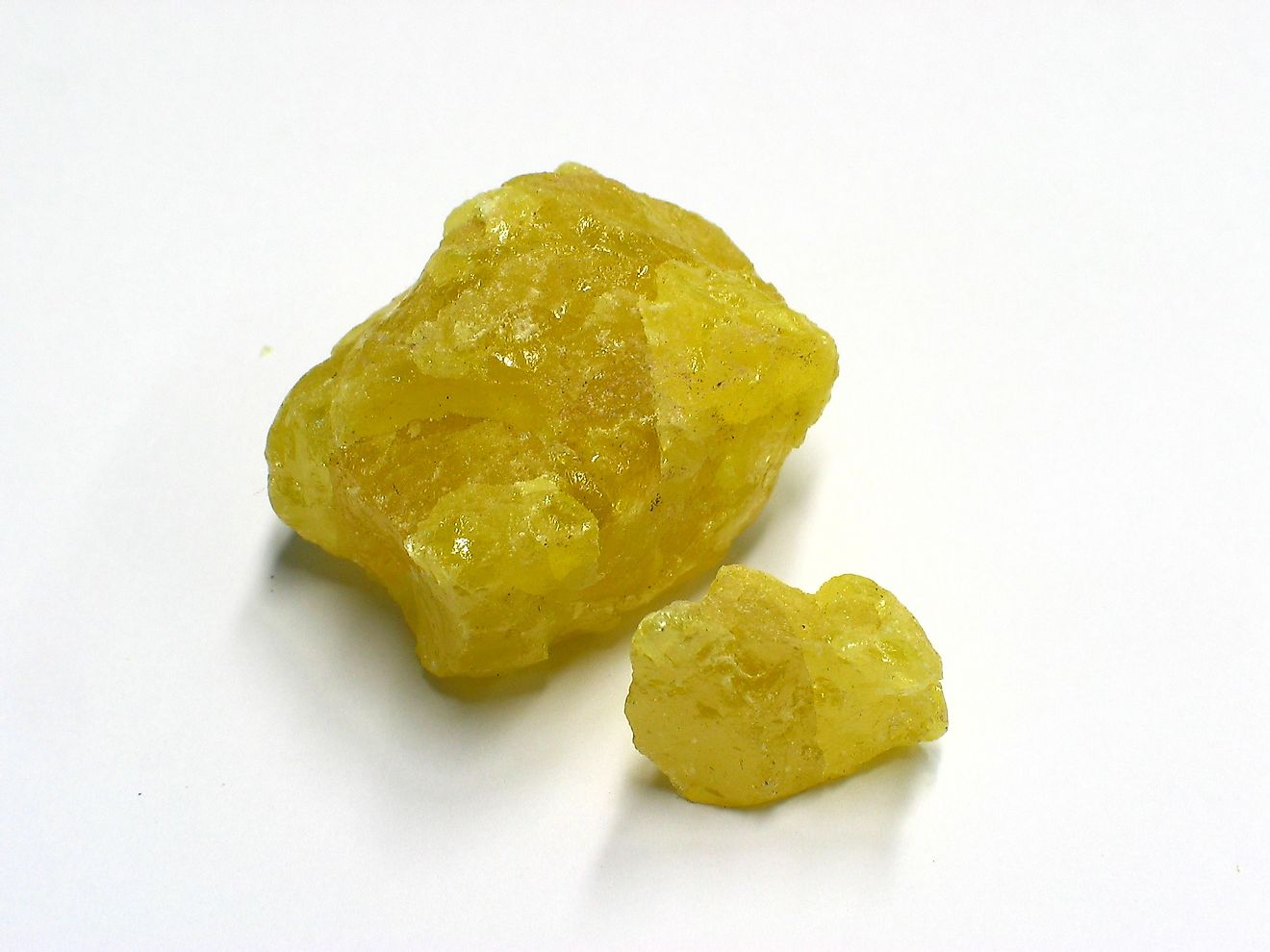 Crystals of Sulfur, a solid chemical element with atomic number 16 on the periodic table