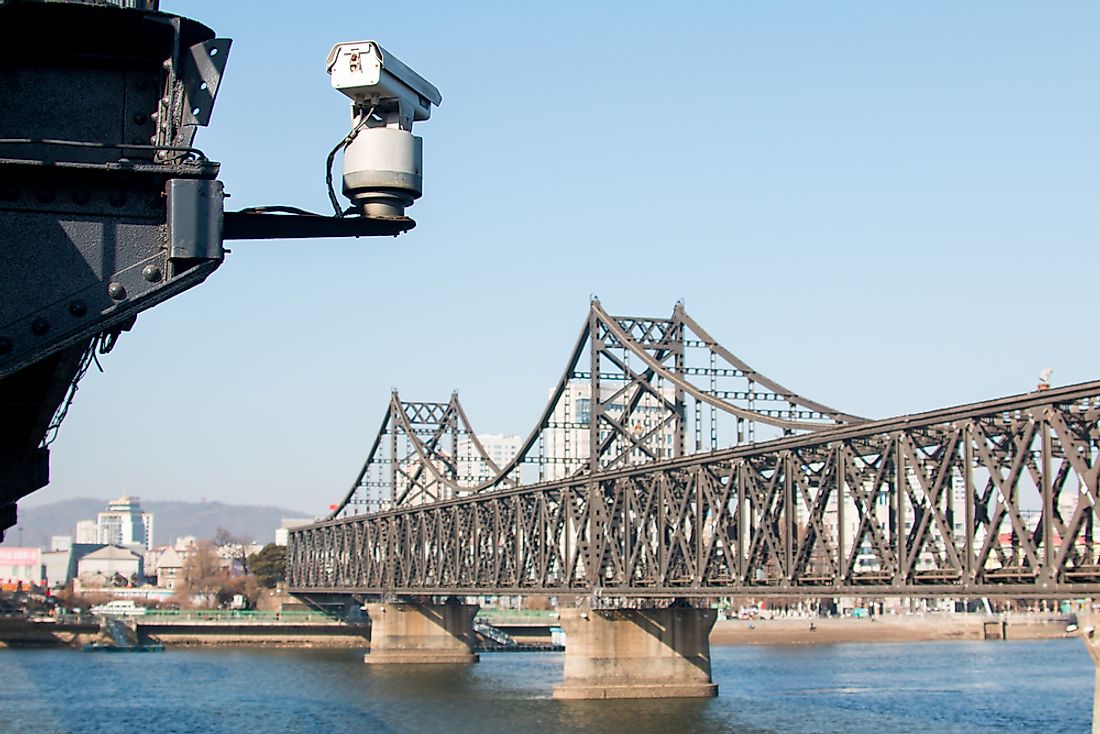 The Friendship Bridge at the China-North Korea border. 