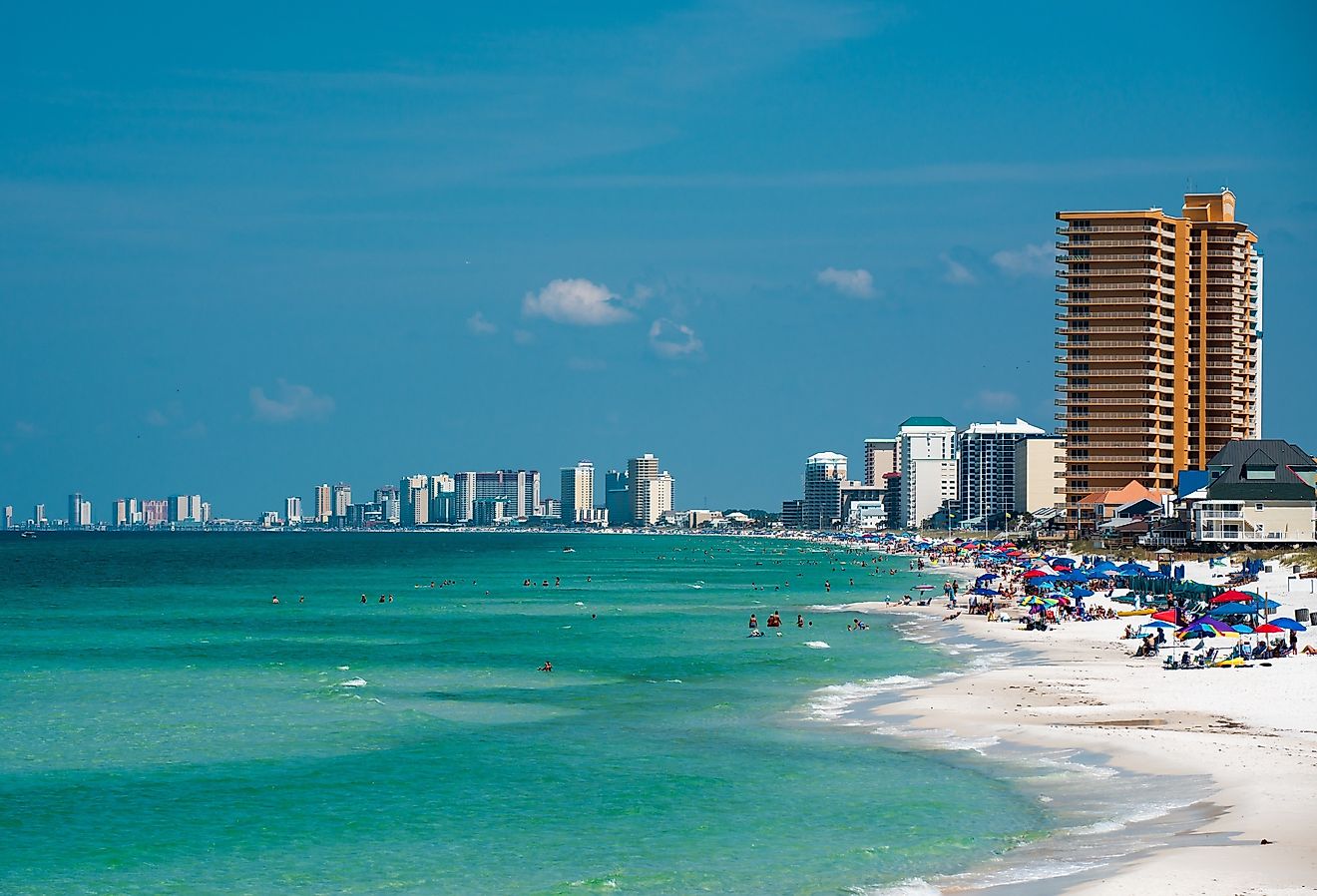 Beautiful turquoise water of Panama City Beach, Flordida.