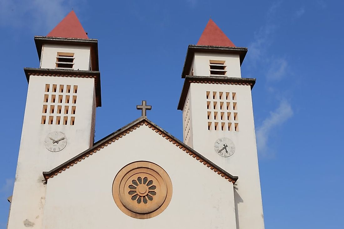 The Cathedral of Our Lady of Candelaria at Bisau in Guinea-Bissau. Editorial credit: BOULENGER Xavier / Shutterstock.com.