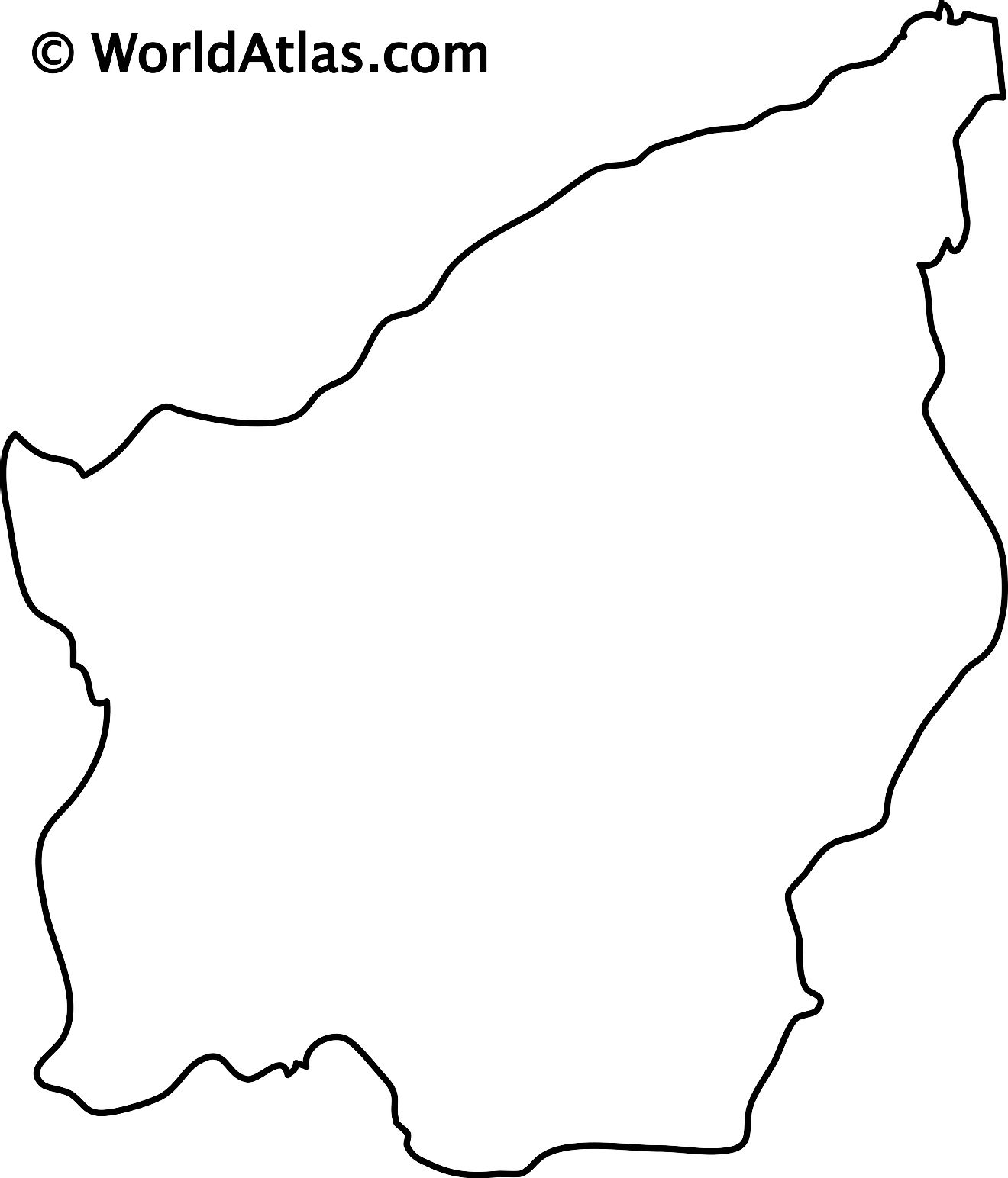 Mapa de contorno en blanco de San Marino