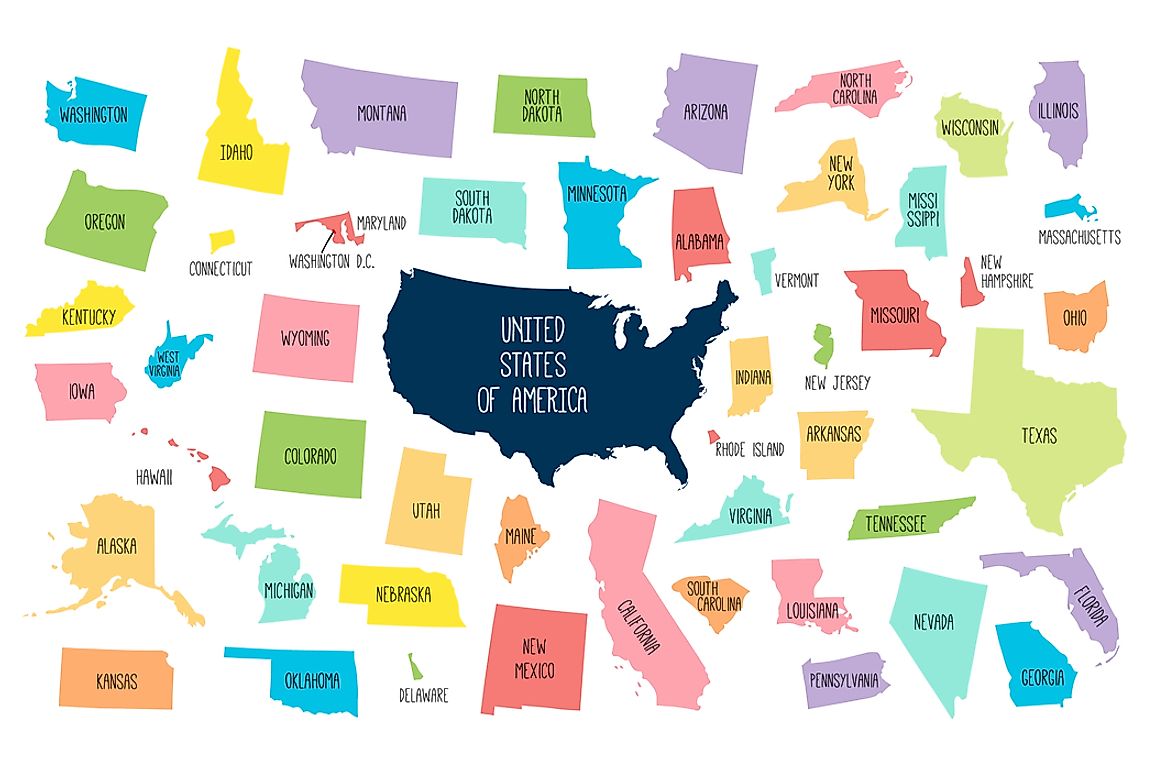 Of the 50 US states, four beginning with the letter A.