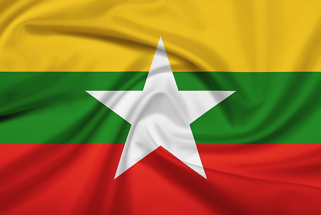 The official flag of Myanmar (Burma). 