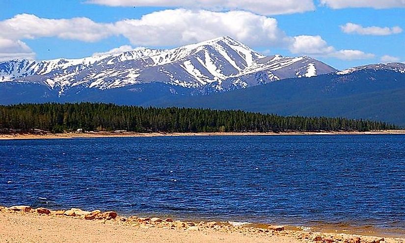 The view of the spectacular Mount Elbert, the highest peak in Colorado.