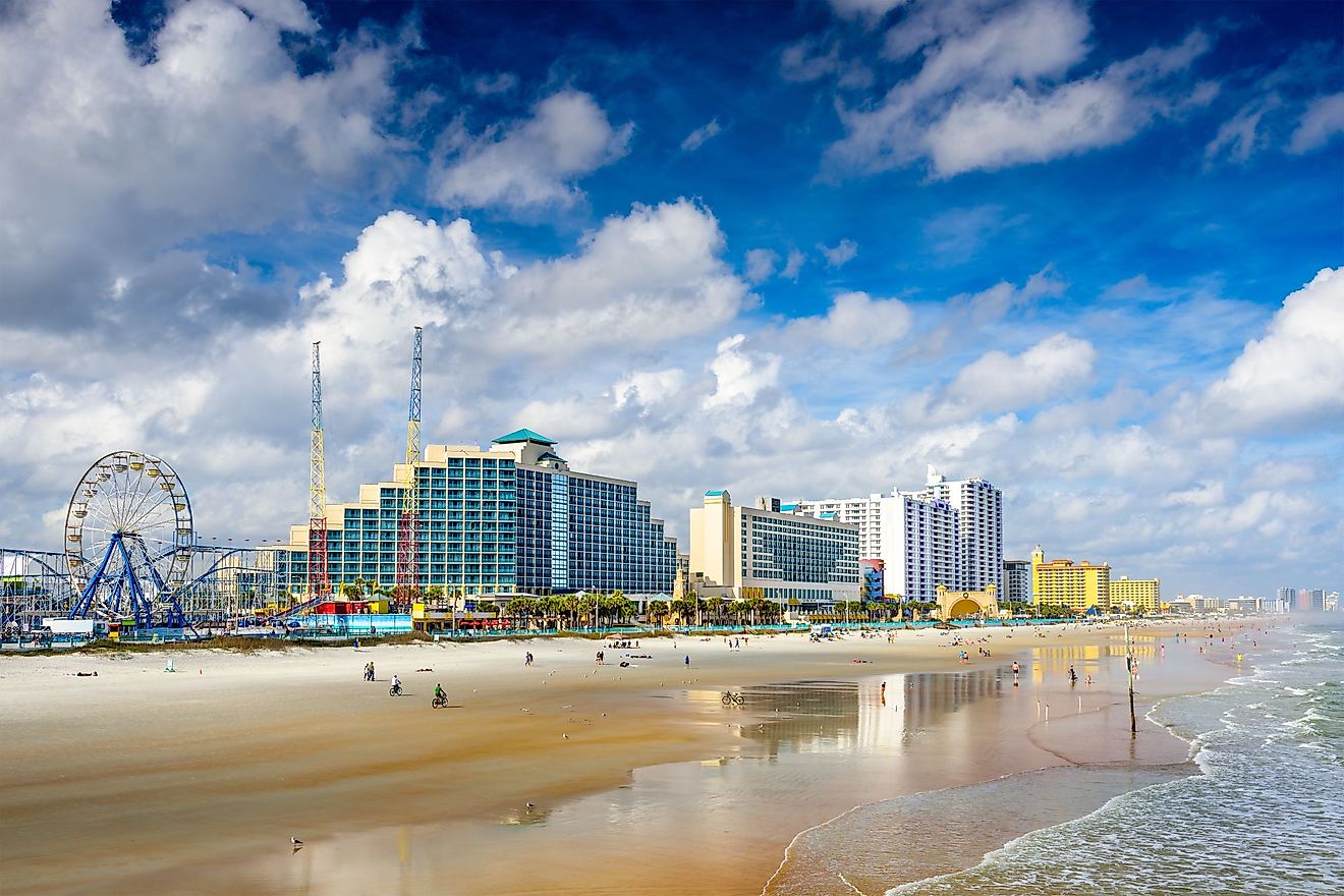 Daytona Beach, Florida, beachfront skyline. 