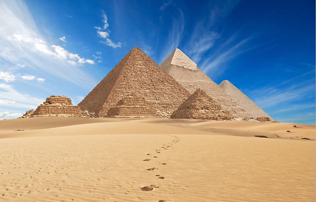 The ancient pyramids of Giza. 