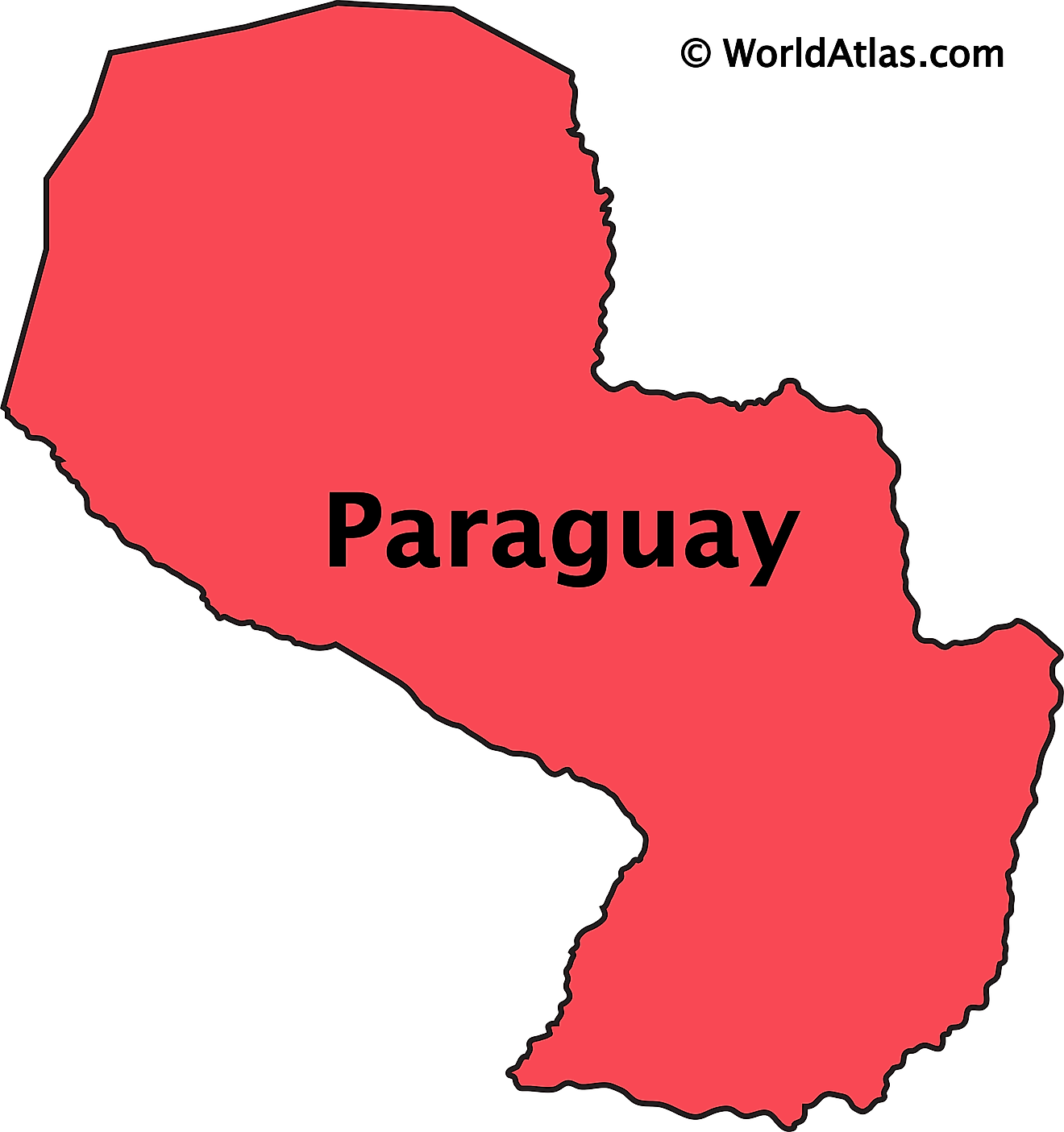 Outline Map of Paraguay